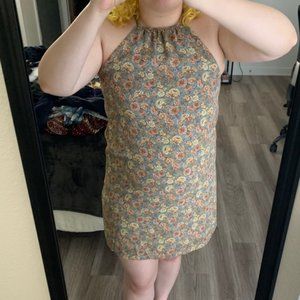 Halter Shift Sundress Flower Print Size Medium